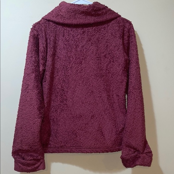 Girls Patagonia Fleece Full Zip Jacket Burgundy - Picture 4 of 4